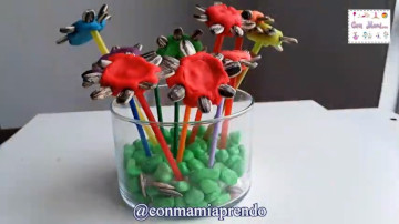 MOTRICIDAD FINA: Flores de semillas de girasol y plastilina 