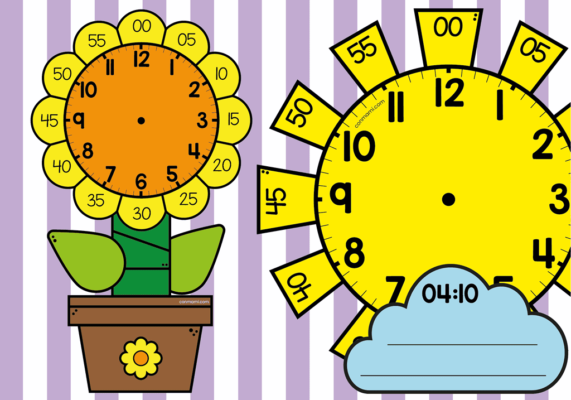 Aprendo la hora - Recortables El Sol y la Flor_1