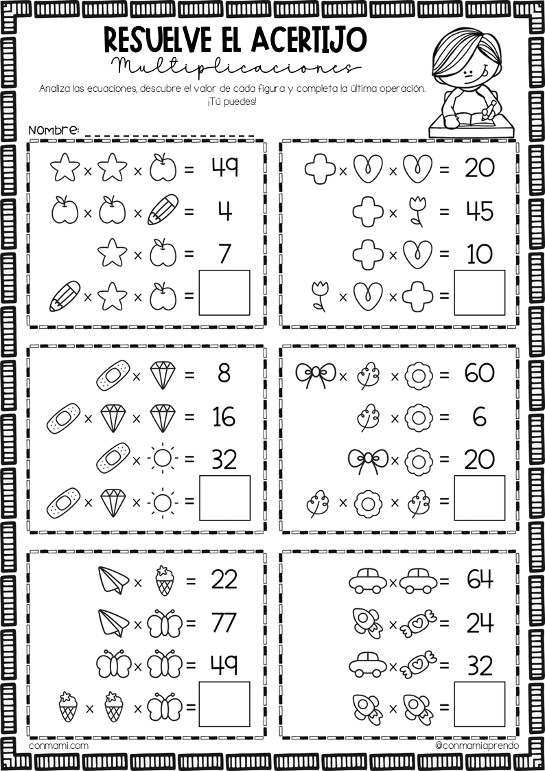 Resuelve el Acertijo - Multiplicaciones - free