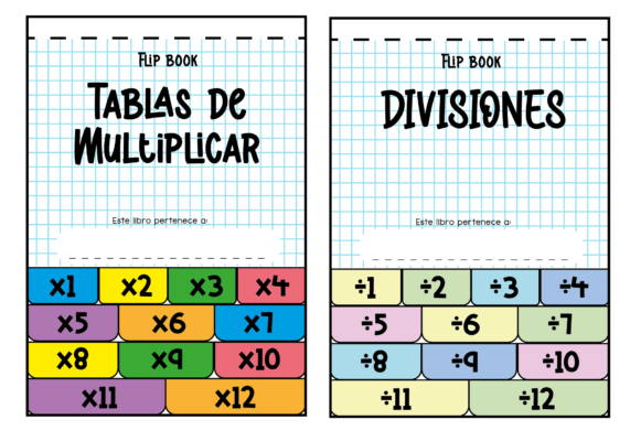 PACK Flipbook-tablas de multiplicar - divisiones