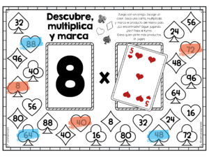 Tablas de multiplicar con cartas