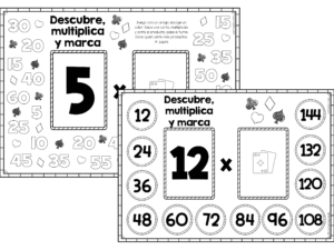 Tablas de multiplicar con cartas