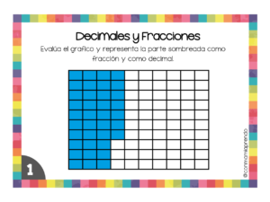 Tarjetas - Fracciones y Decimales 1