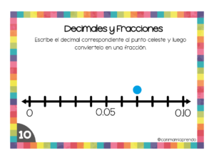 Tarjetas - Fracciones y Decimales 2