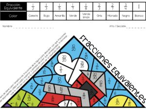 Pinta y Une - Fracciones Equivalentes 1