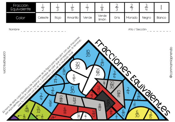 Pinta y Une - Fracciones Equivalentes 1