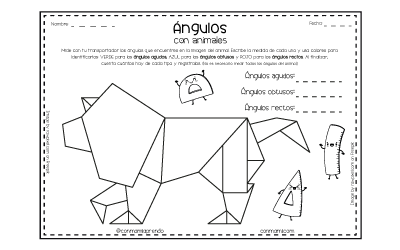 Ángulos con animales – material gratuito imprimible