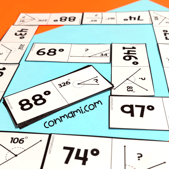 Dominó de ángulos con incógnita 1