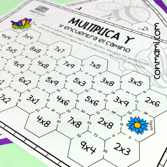 Multiplica y encuentra el camino 3