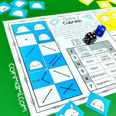 Cómo se juega el juego de geometría lúdica Quita y Cúbrelo para primaria