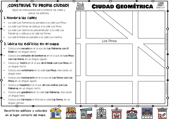 Versión gratuita de Ciudad Geométrica — material de geometría para primaria