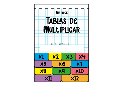 Flipbook tablas de multiplicar: material didáctico para aprender las tablas de multiplicar