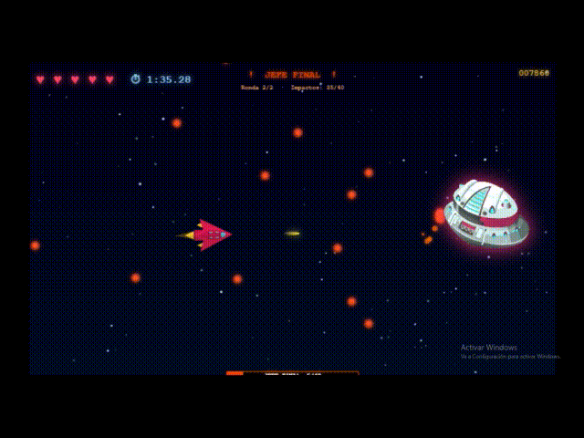 Jefe final de MathFly – nave enemiga al completar el nivel