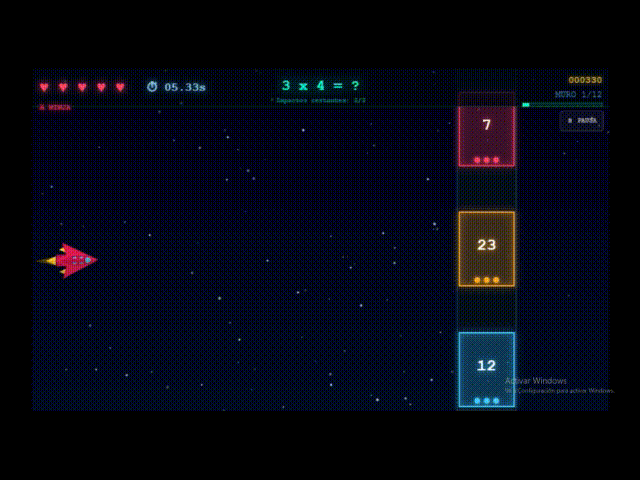 MathFly – pared con tres compuertas y multiplicación en pantalla