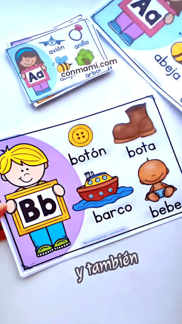 Tarjetas del abecedario para imprimir en tamaño A6 para trabajo individual