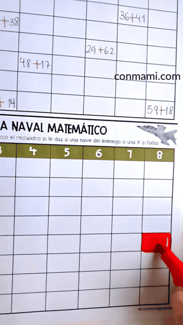 Batalla Naval Matemático: registro de un barco hundido tras resolver la ecuación