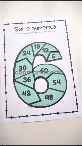Series numéricas y múltiplos para primaria: material para armar
