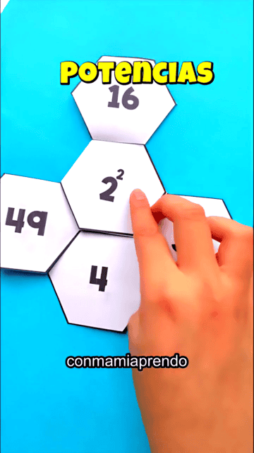 Hexágonos Matemáticos de potenciación para primaria