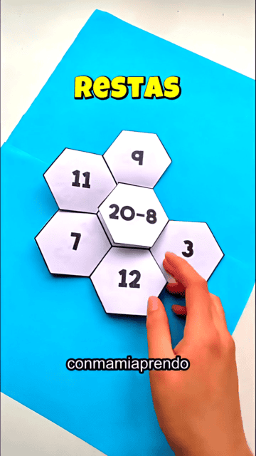 Hexágonos Matemáticos de restas para primaria