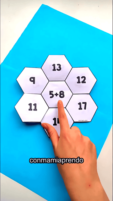 Hexágonos Matemáticos de sumas para imprimir